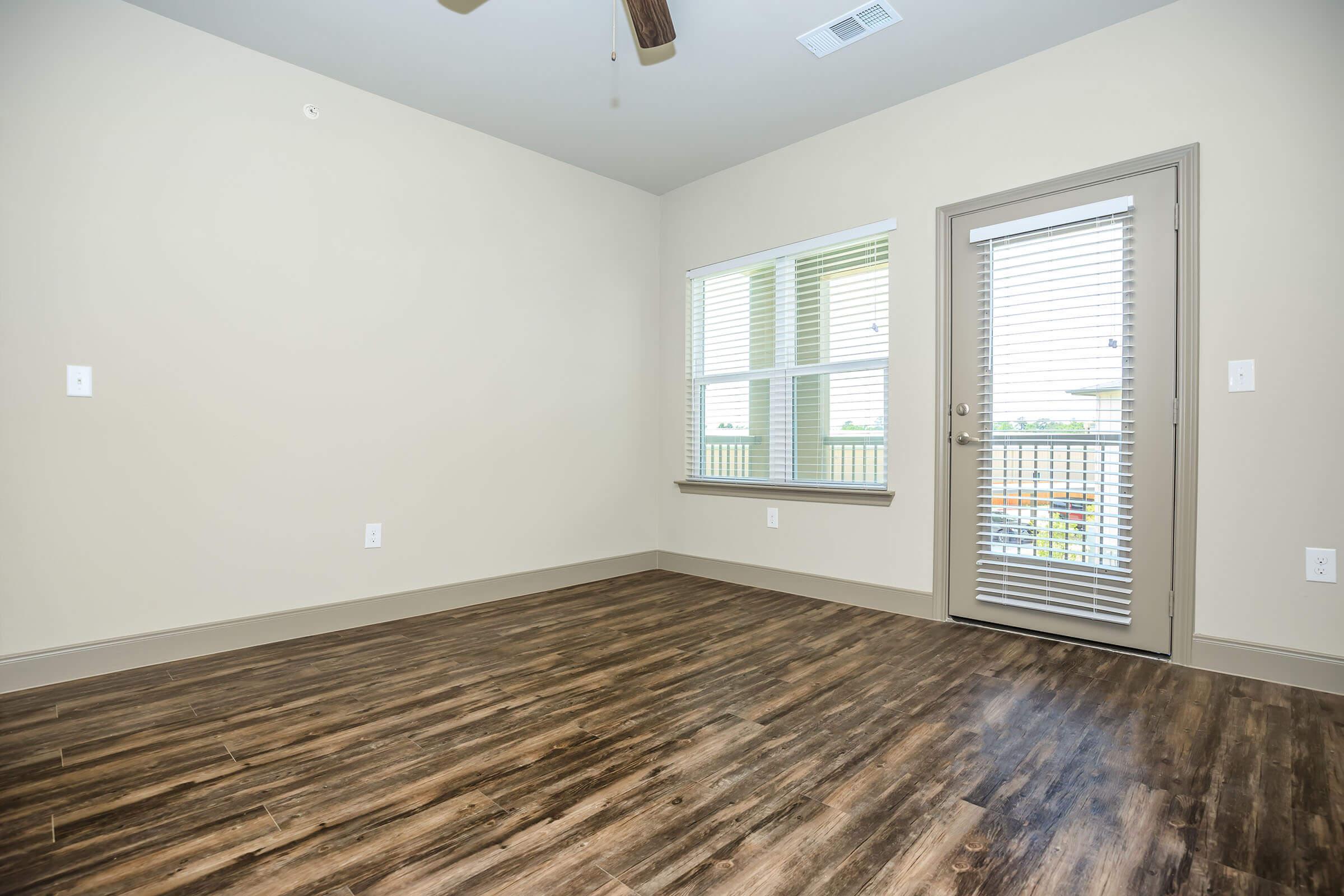 a room with a large window