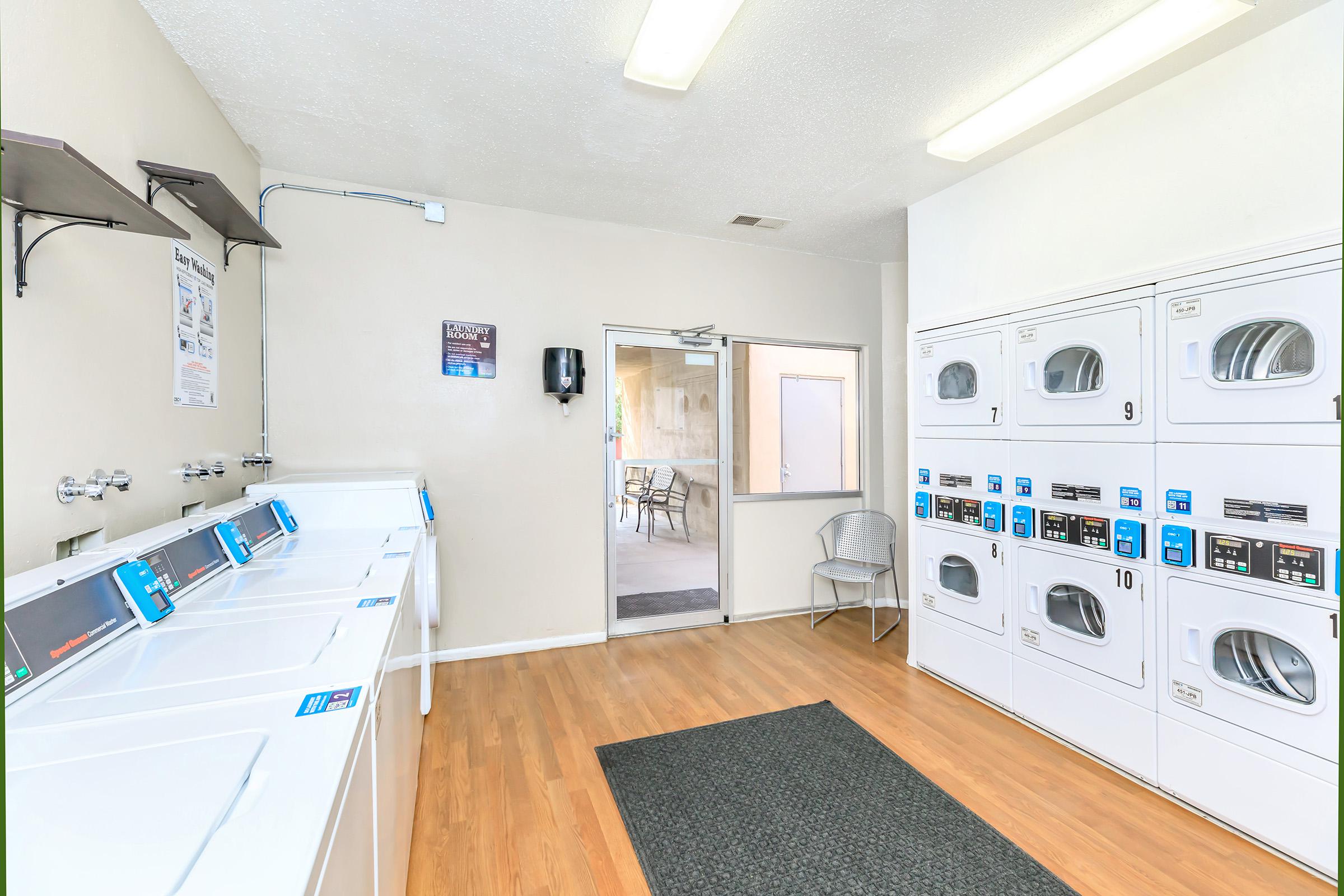 washers and dryers in the laundry room