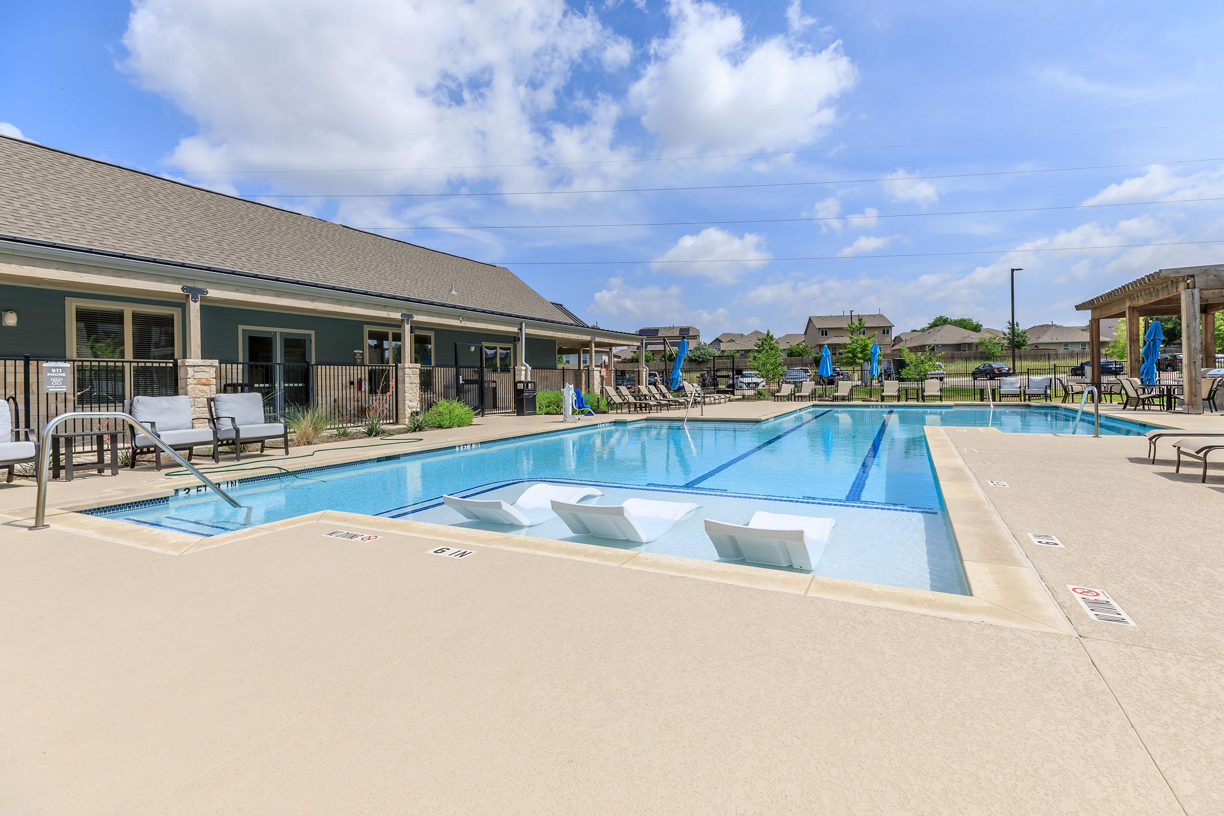 Senior Housing in Pflugerville TX - Legacy Ranch at Dessau East - Blue Swimming Pool