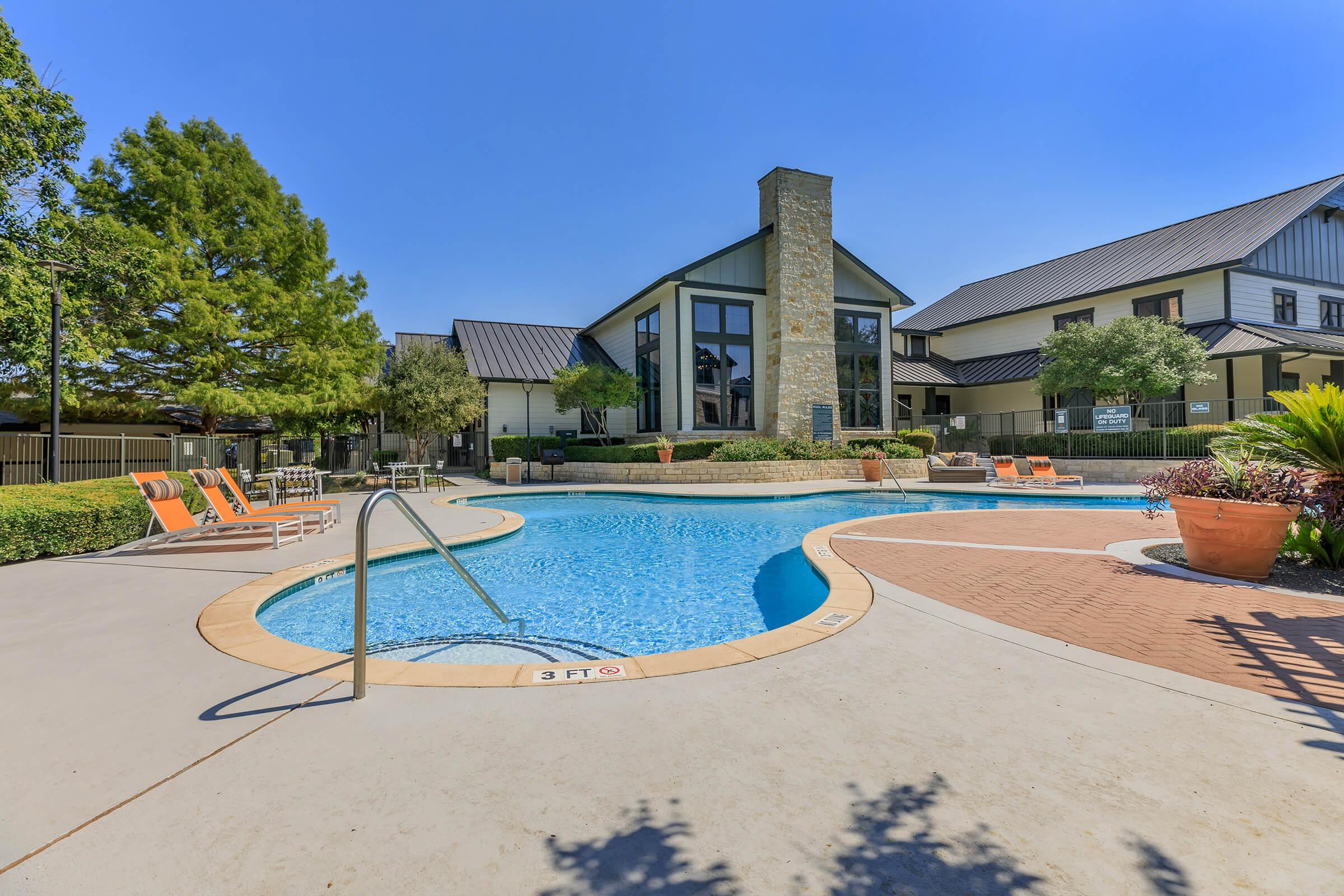 a small house in a pool