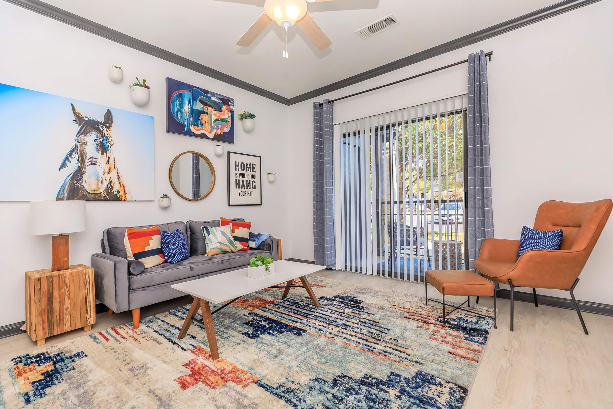 a room filled with furniture and a fireplace