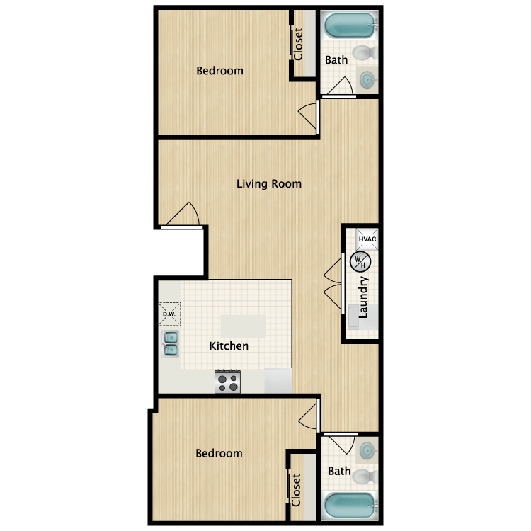 Floor plan image of 2 Bedroom E