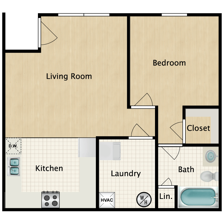 Floor plan image of 1 Bedroom F