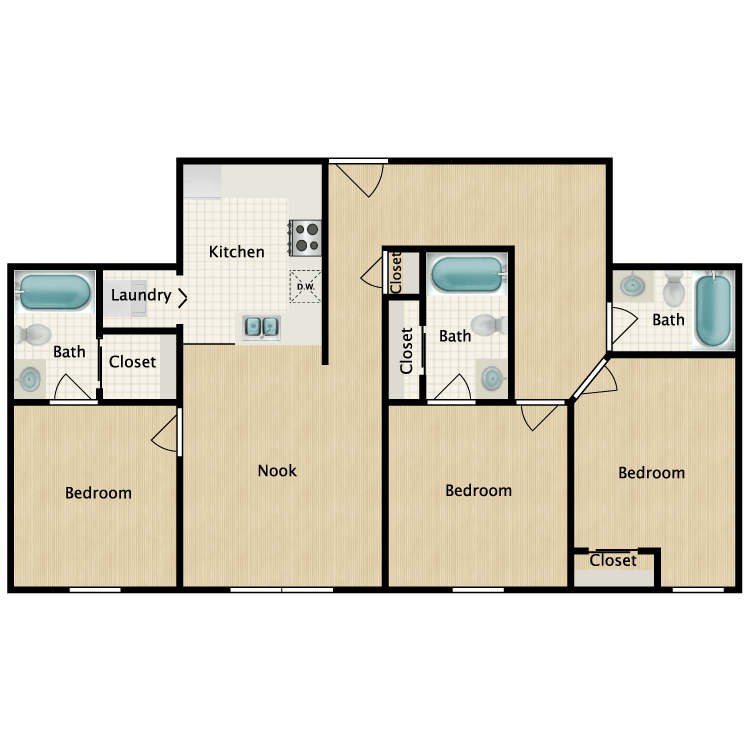 Floor plan image of 3 Bedroom K