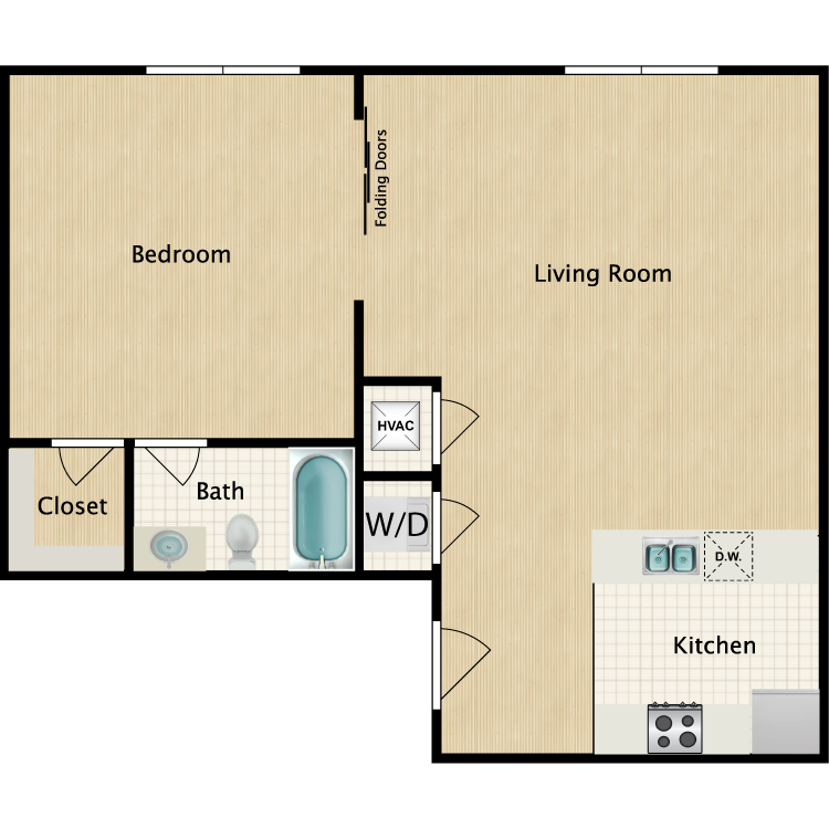 Floor plan image of 1 Bedroom B