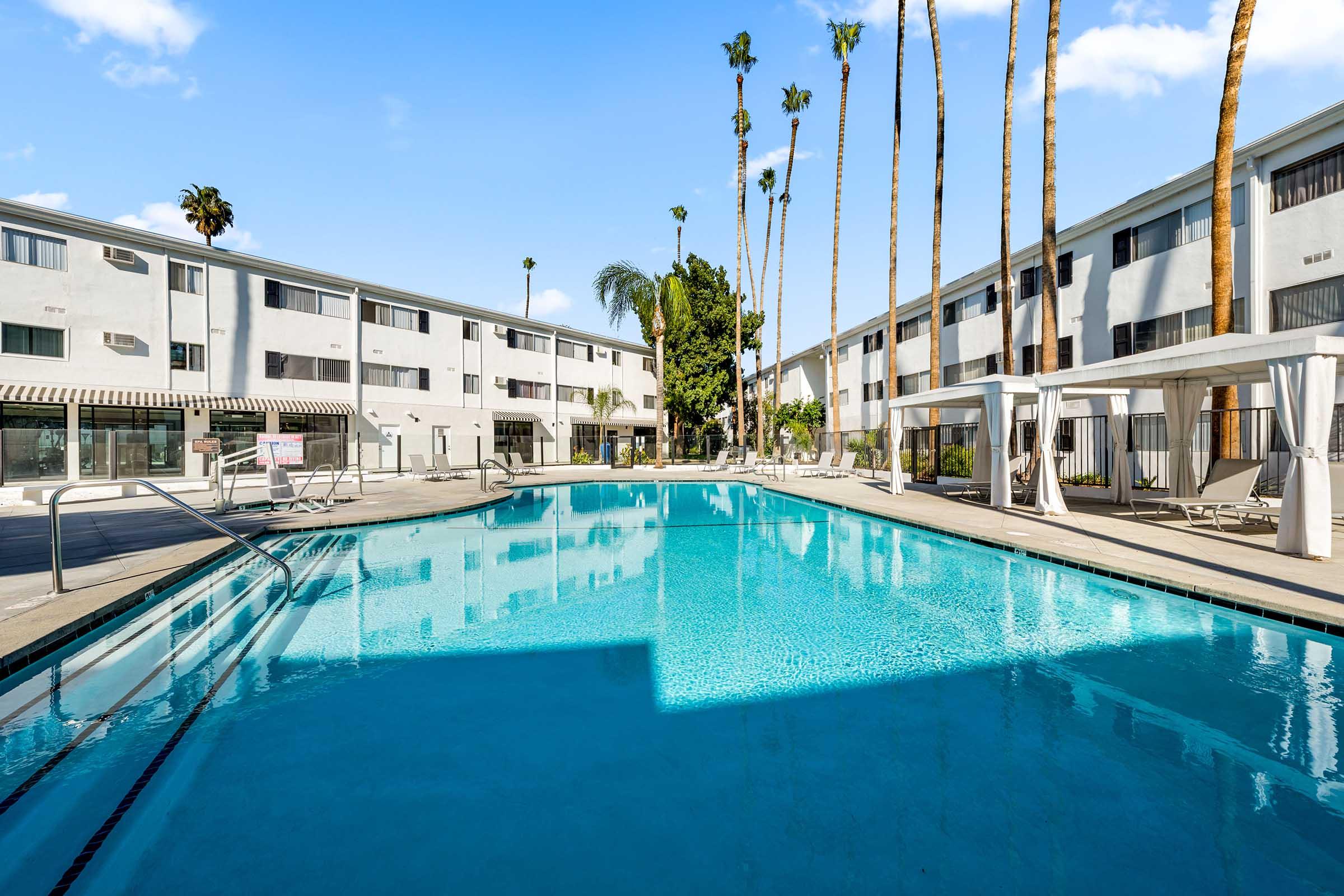 a large swimming pool