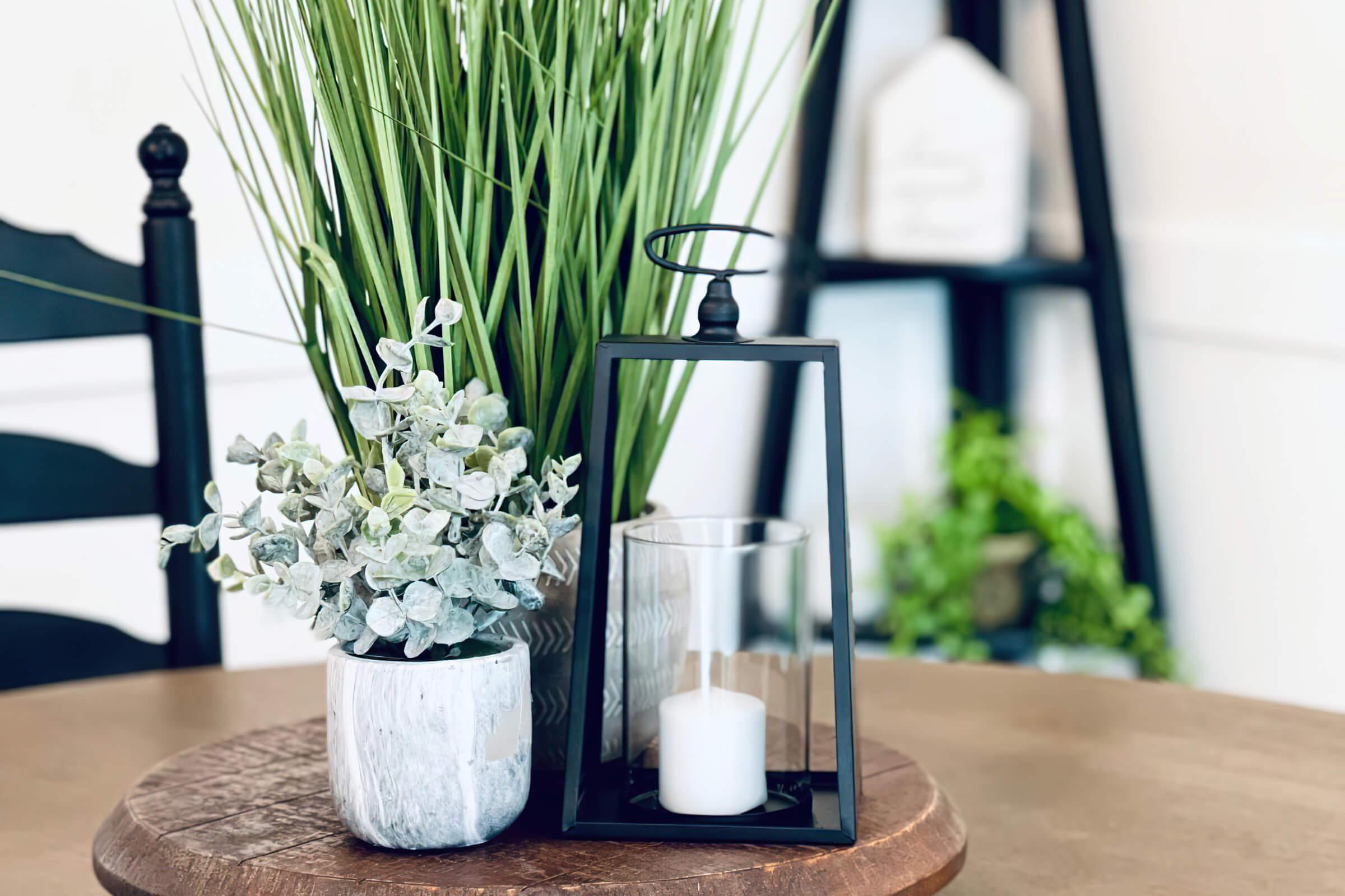 a vase of flowers on a table