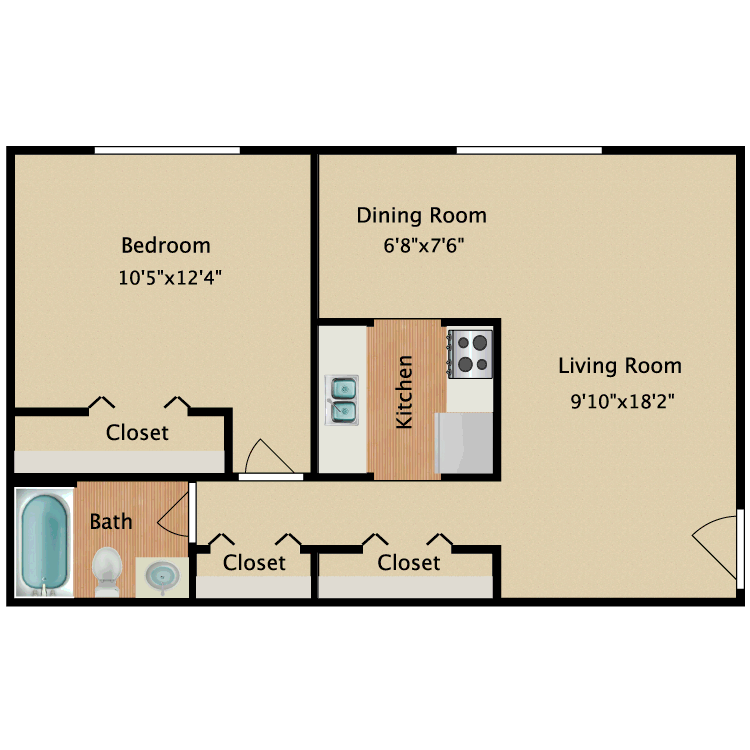 Floor plan image of 1 Bedroom