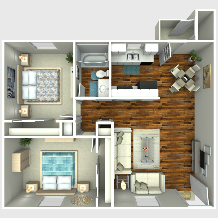 Floor plan image of 2 Bed 1 Bath