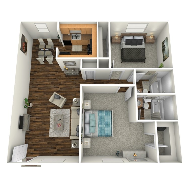 Floor plan image of 2 Bed 2 Bath