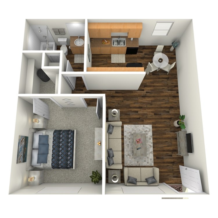 Floor plan image of 1 Bed 1 Bath