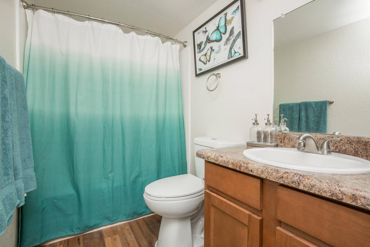 a large white tub sitting next to a shower curtain