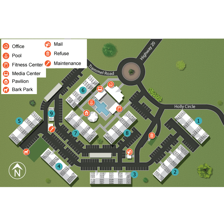 We make every effort to make our website accessible to anybody, especially those with disabilities. If you have question in terms of the relative location of an amenity or apartment home, please give us a call.