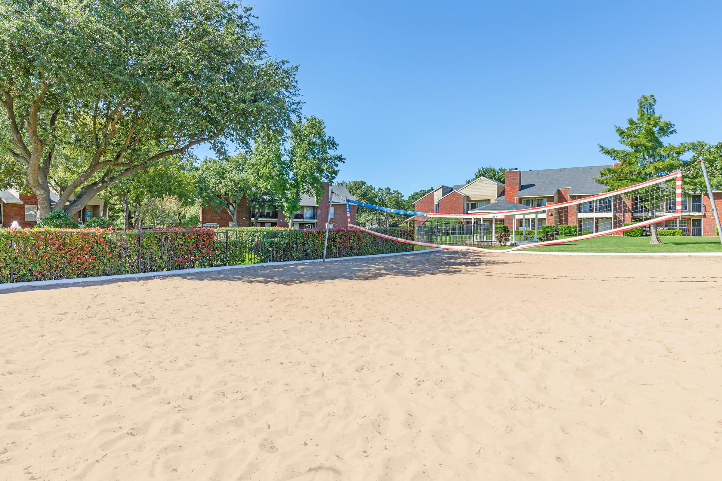 volleyball court with sand