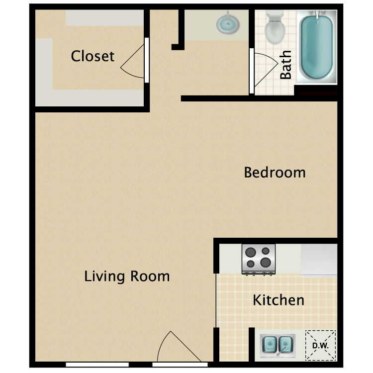 Floor plan image of Studio B