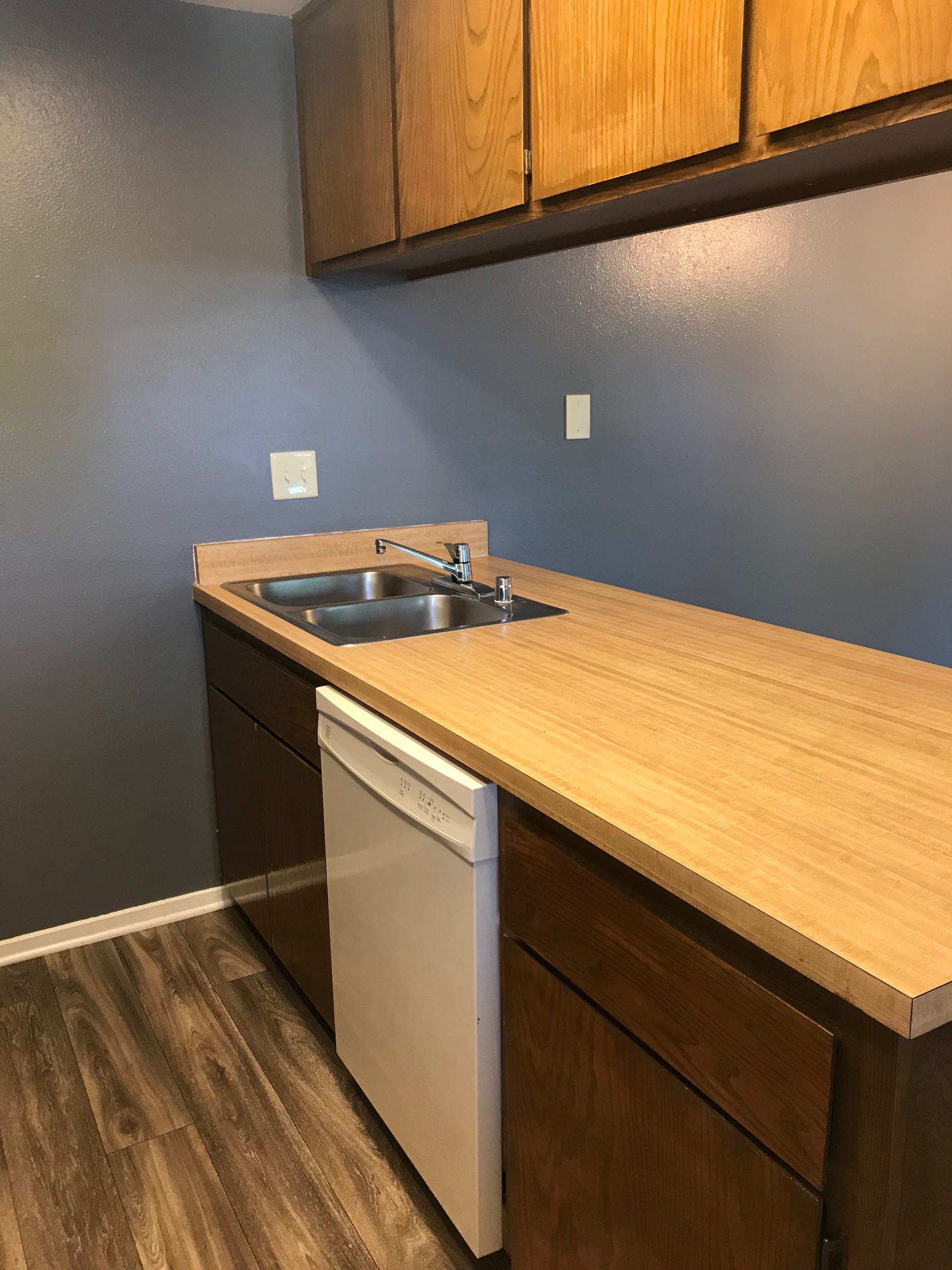 Kitchen with wooden countertops