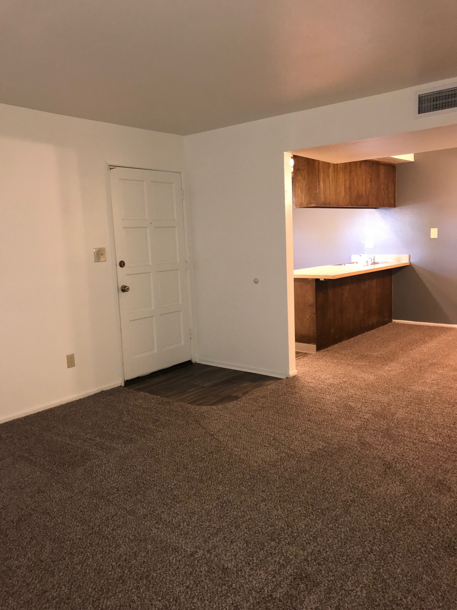 Apartment with carpeting