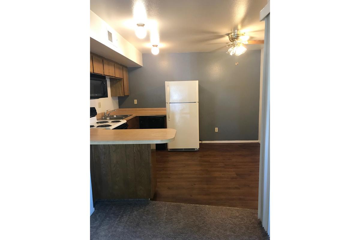 Kitchen with wooden floors