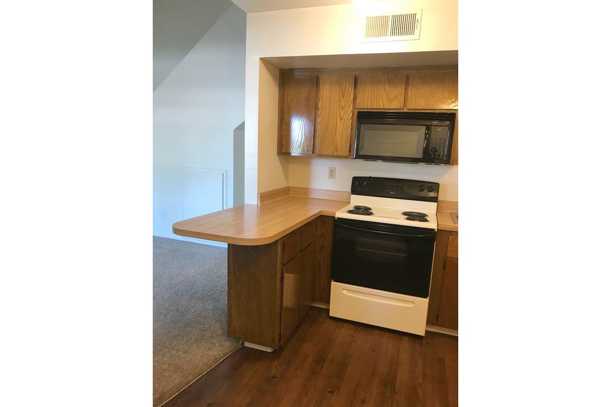 White stove in the kitchen