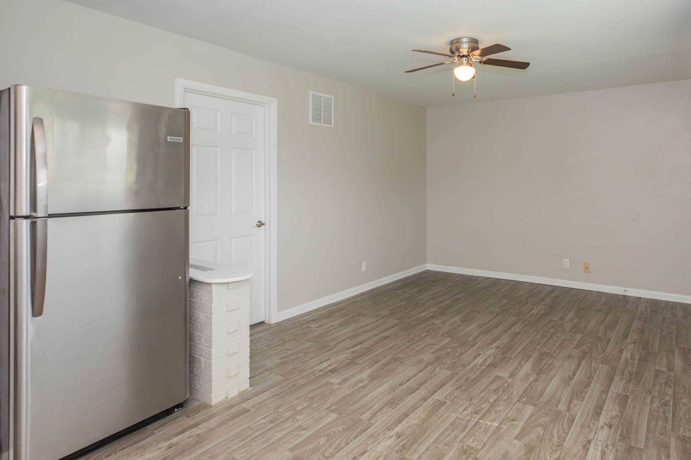 a refrigerator in a kitchen