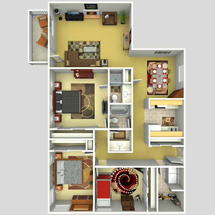 Floor plan image of 3 Bed 2 Bath