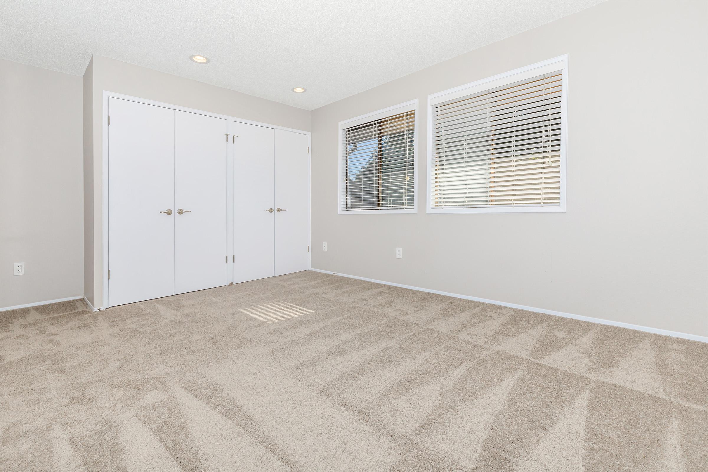 a room with a large window