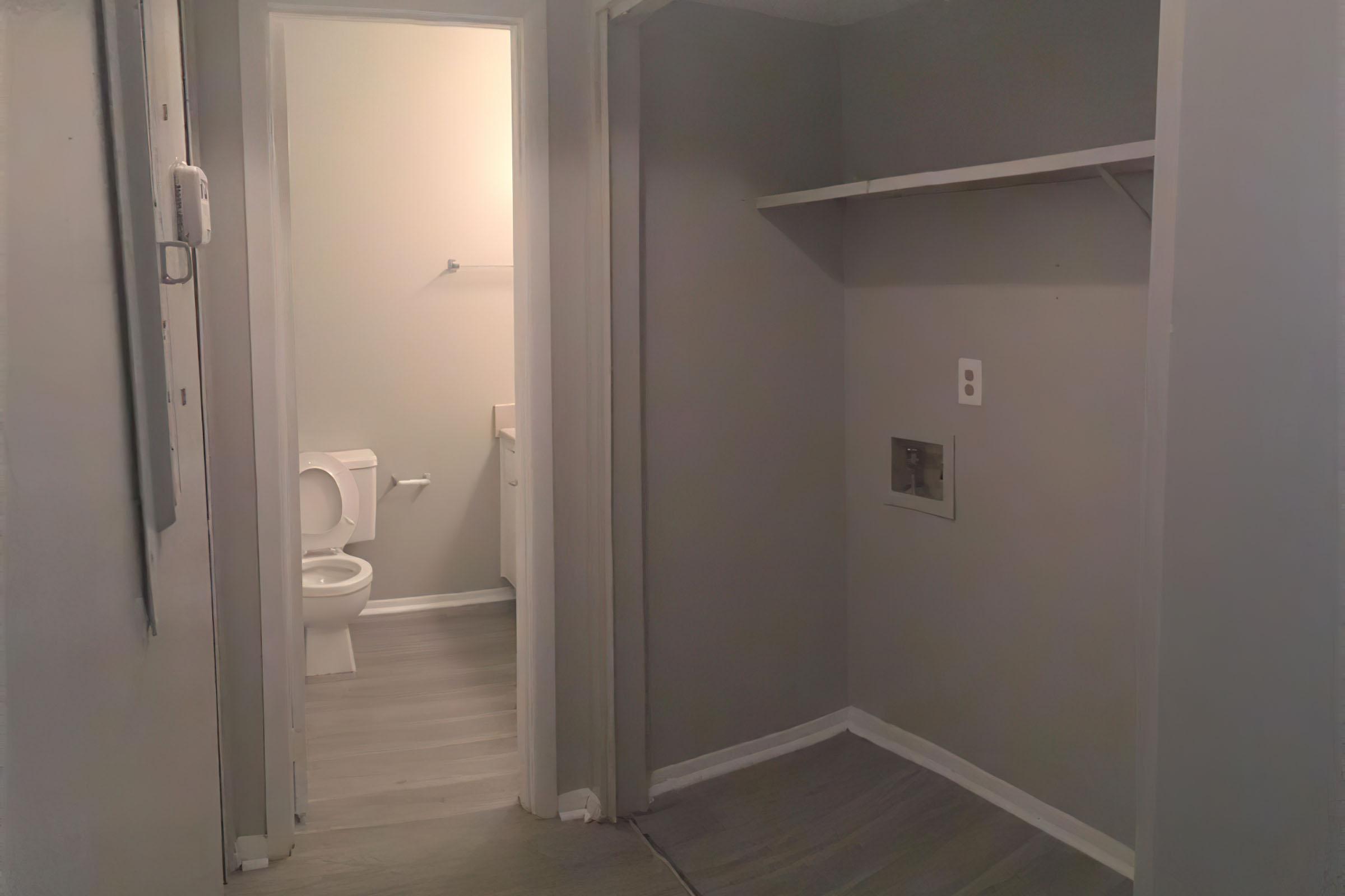 a view of the shower and sink