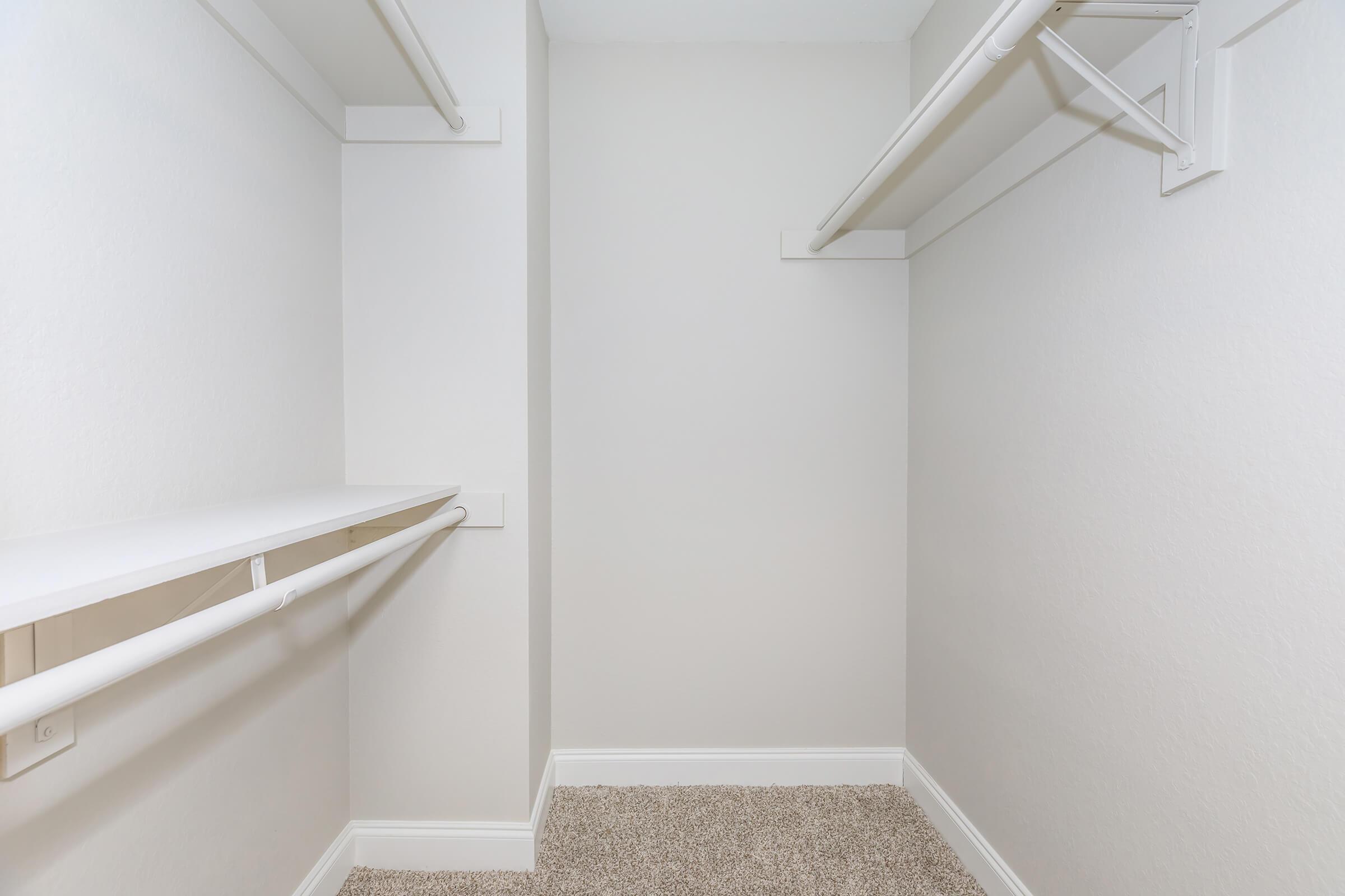 ROOMY WALK-IN CLOSETS