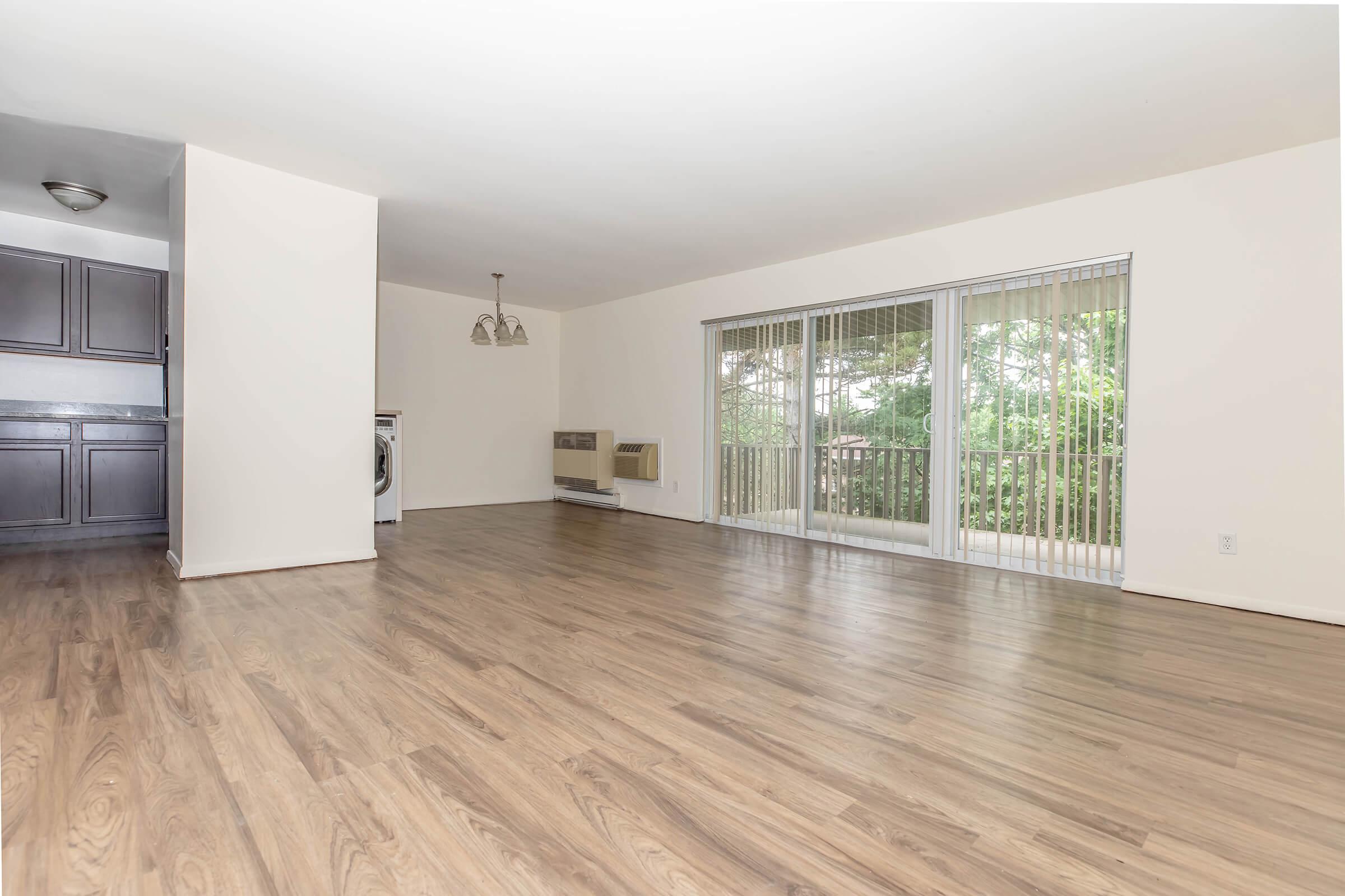 a room with a wood floor