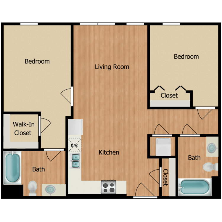 Floor plan image of Two Bedroom