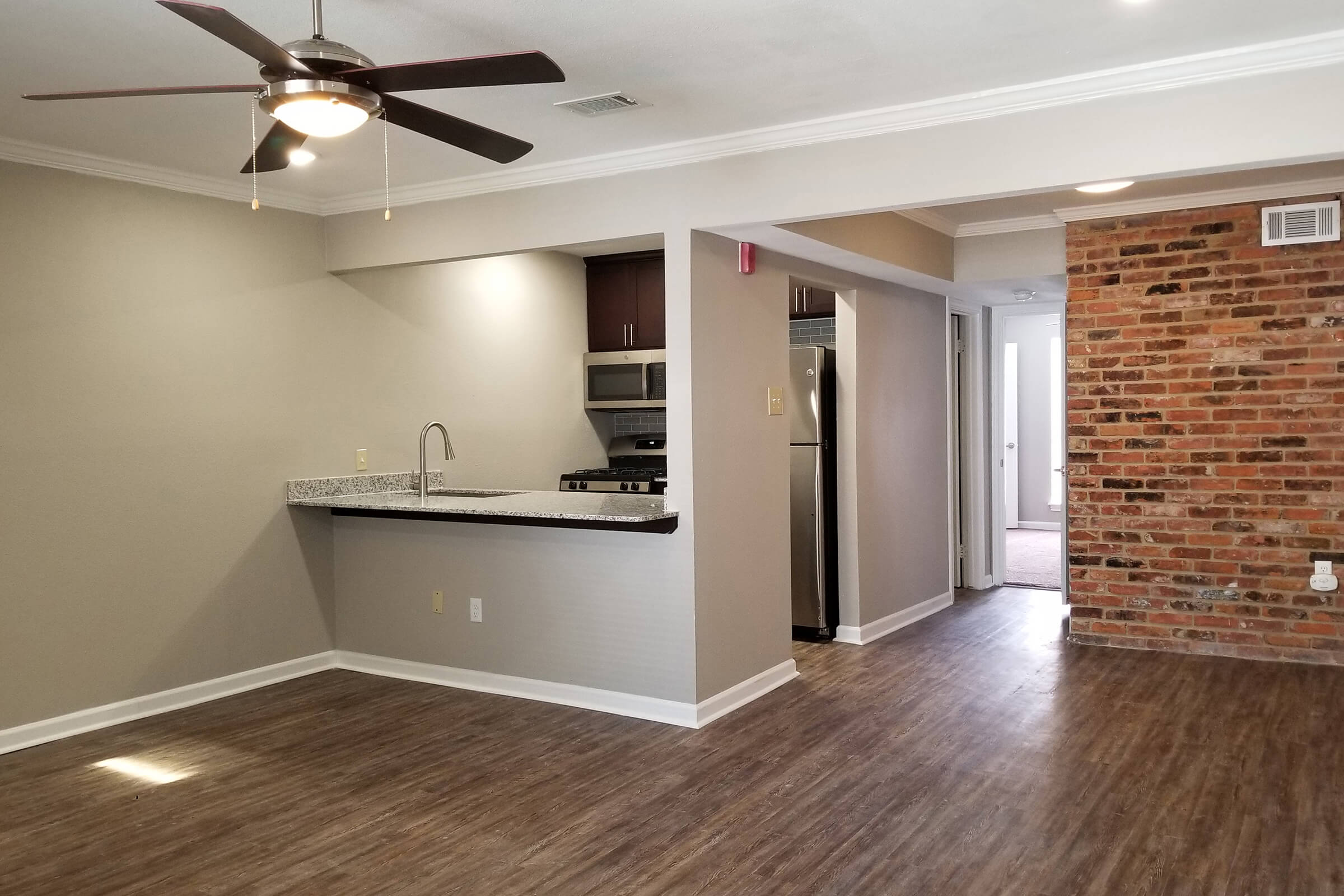 a room with a wood floor
