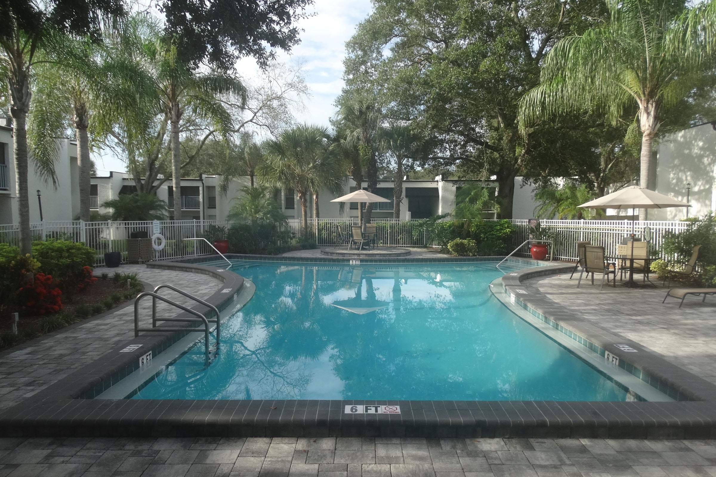 a person in a pool