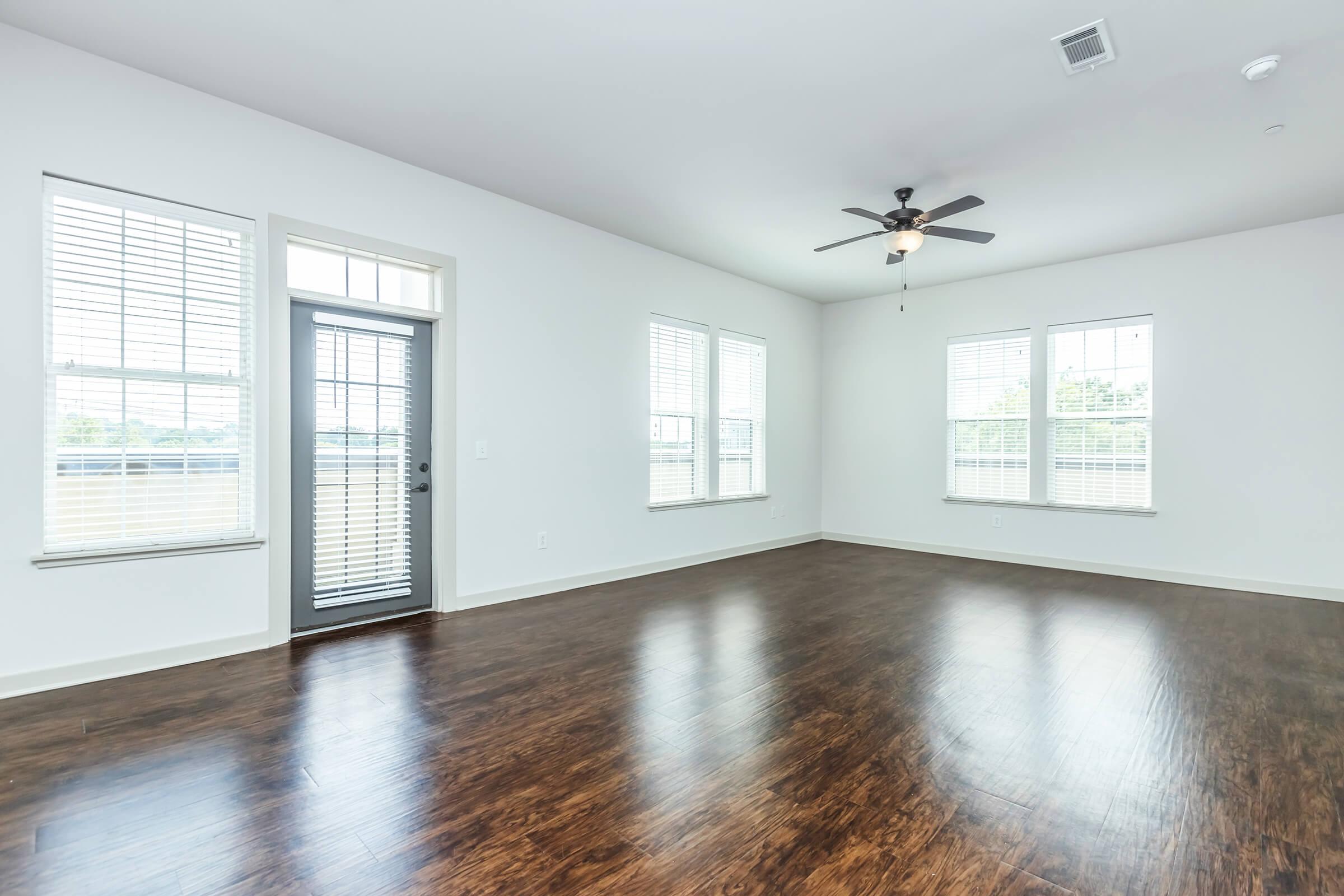 Back door and windows in living room