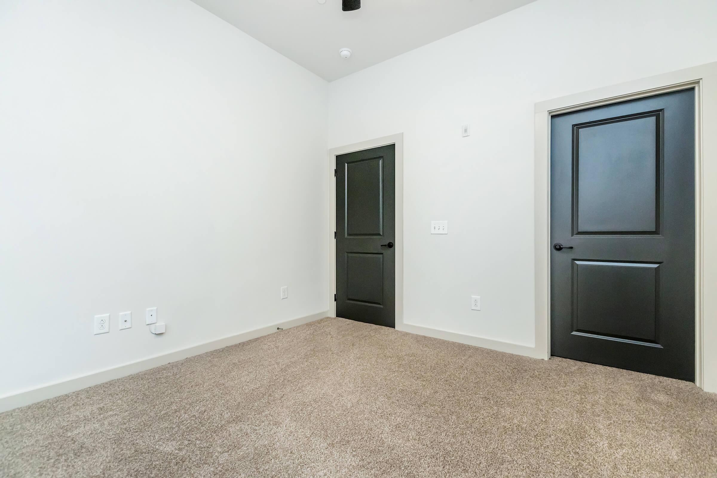 Bedroom 2 view of entrance and closet doors