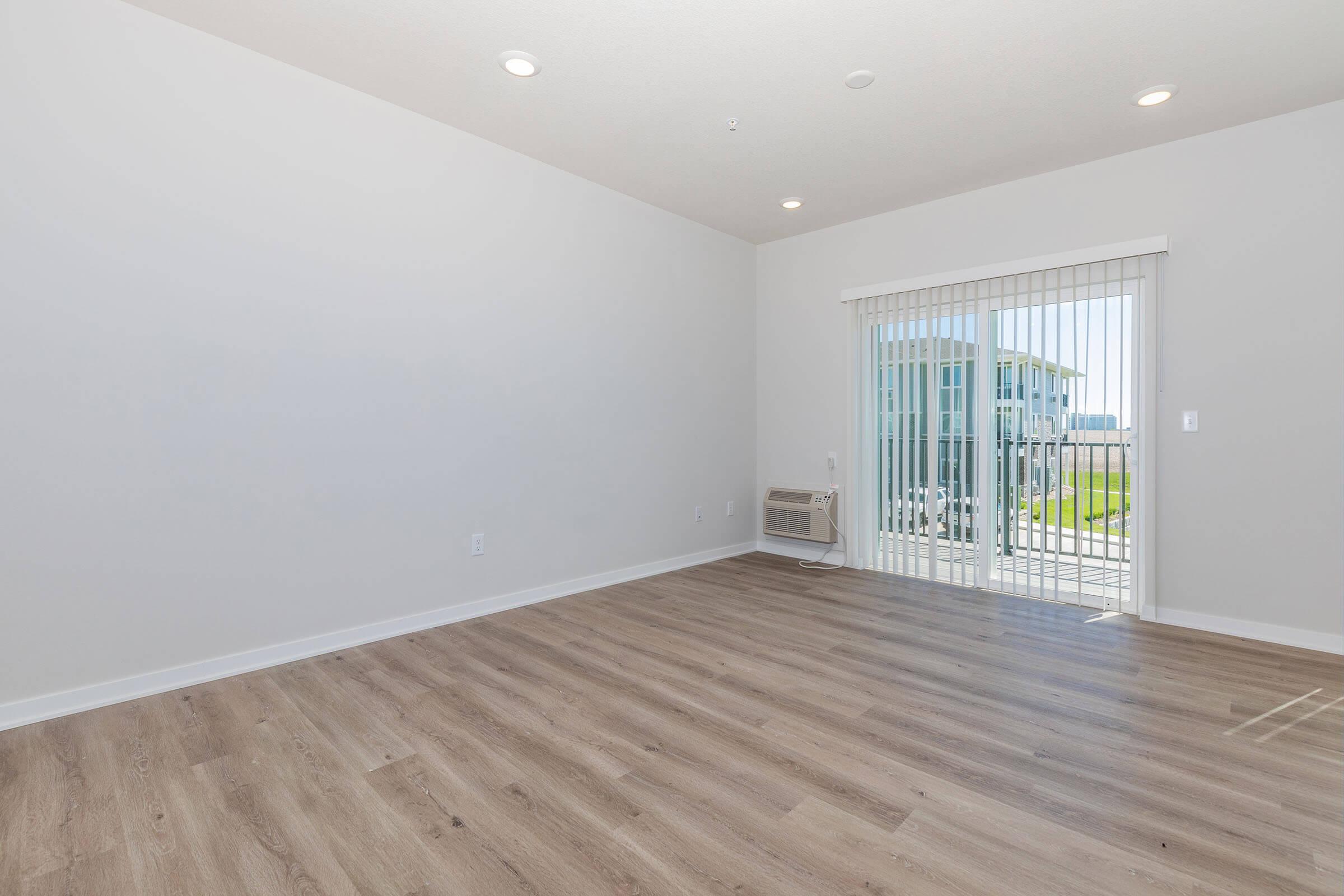 a room with a wood floor