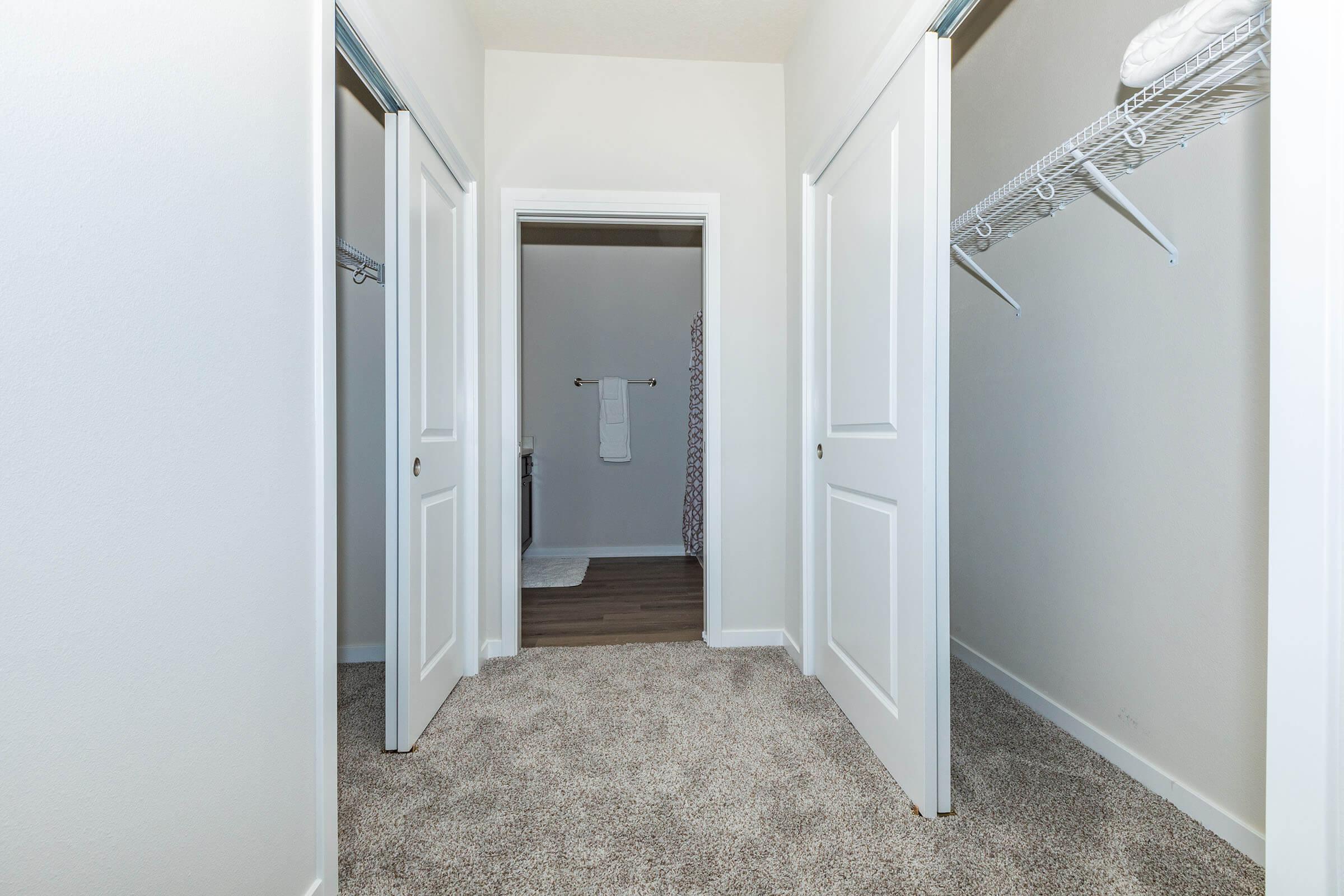 a double door in a room