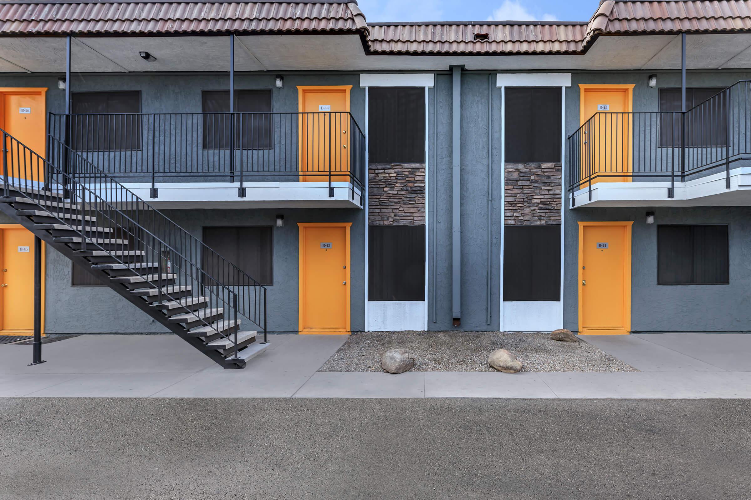 a house that is parked on the side of a building