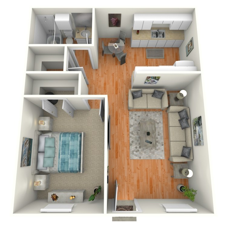 Floor plan image of 1 Bed 1 Bath