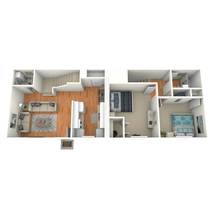 Floor plan image of 2 Bed 2 Bath