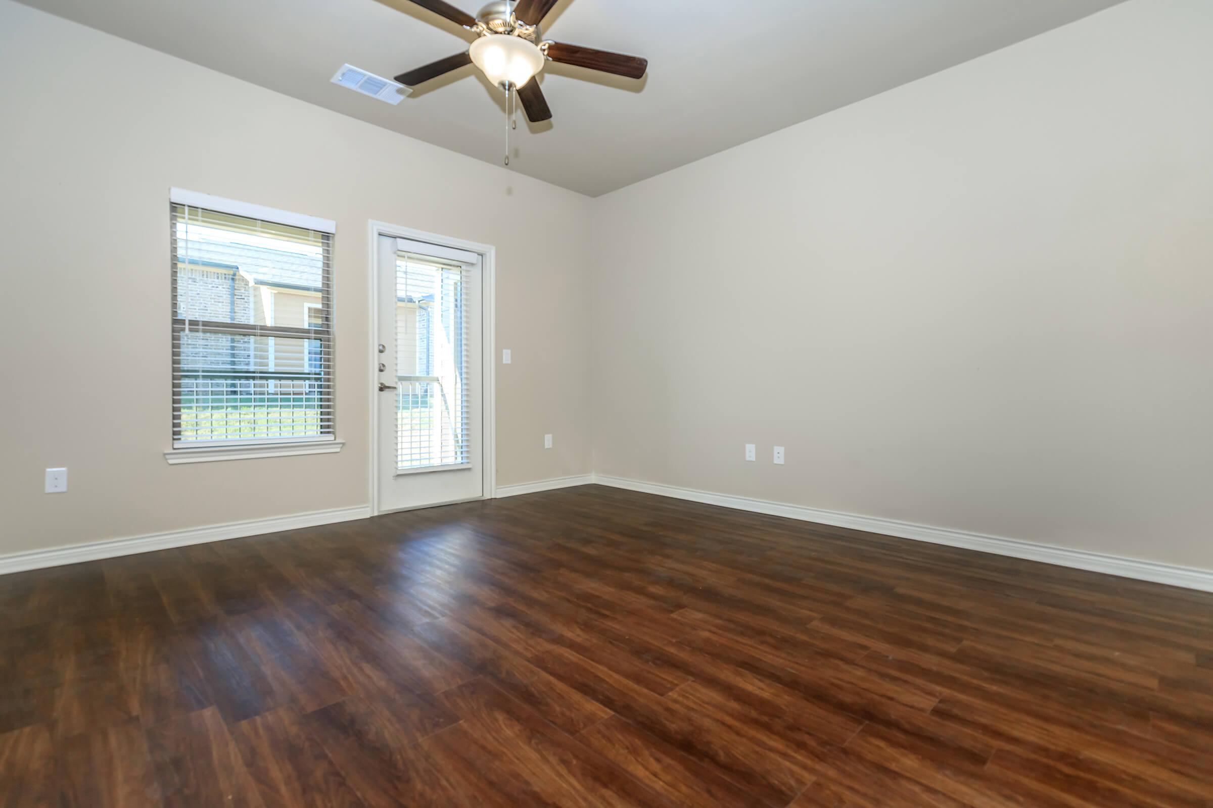 a room with a wood floor