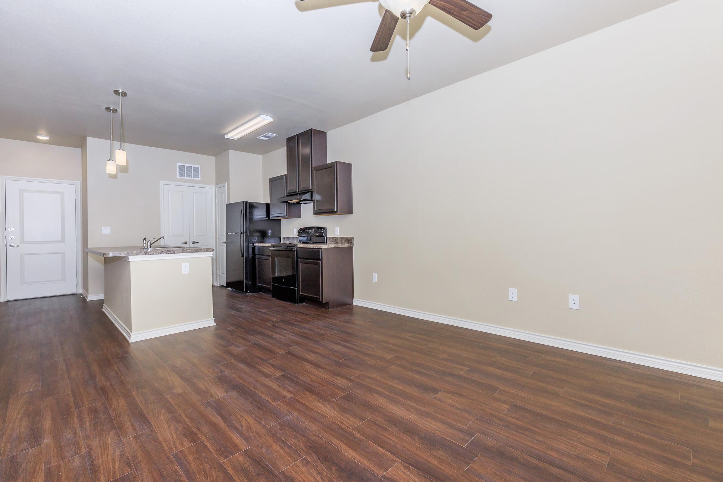 a room with a wood floor