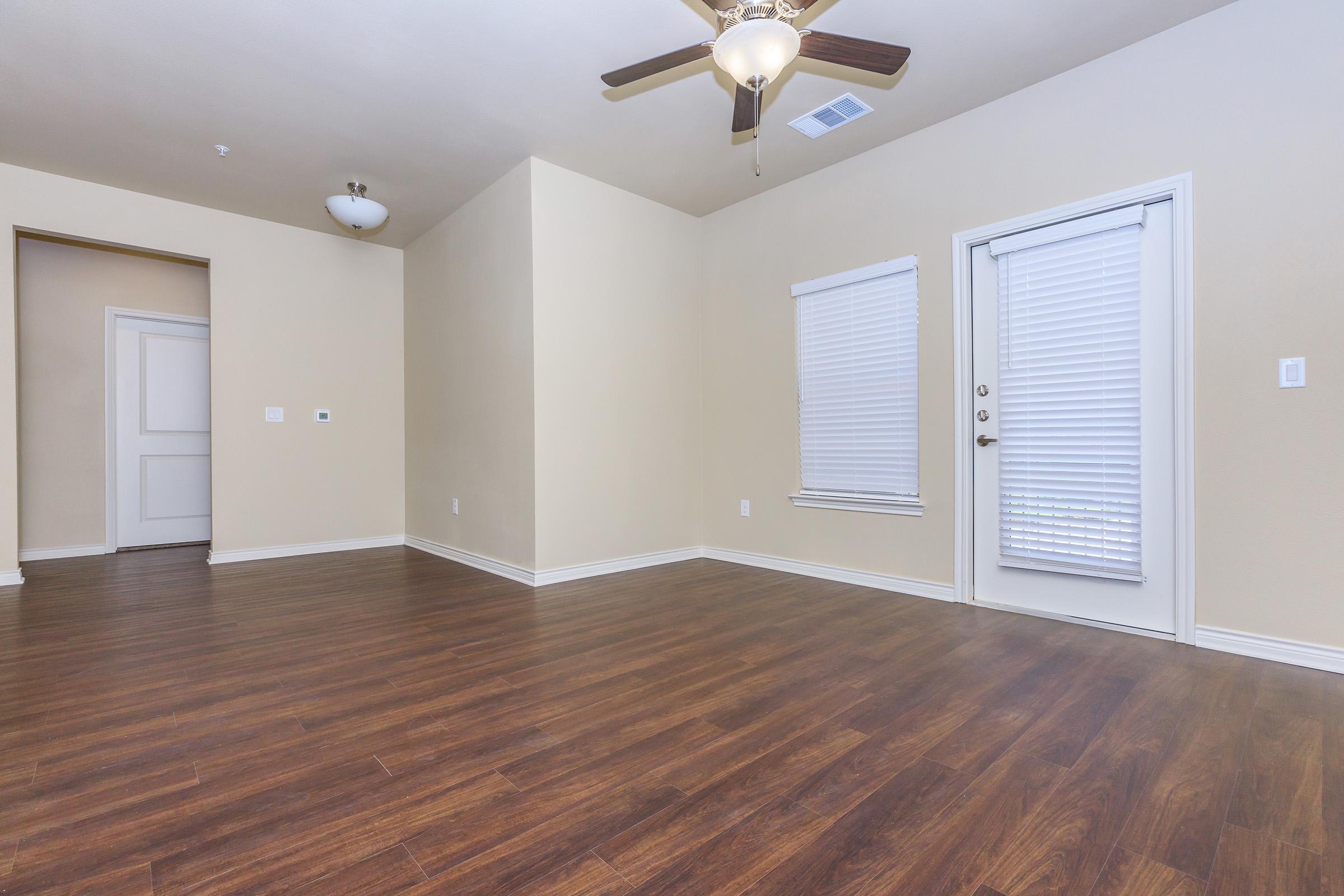 a room with a wood floor