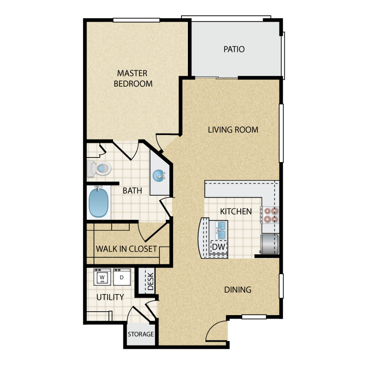 Floor plan image of Eldorado Lower: 1 Bed 1 Bath