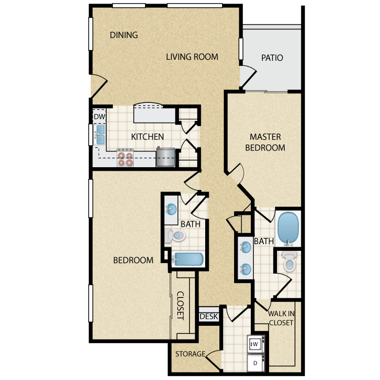 Floor plan image of Stardust: 2 Bed 2 Bath