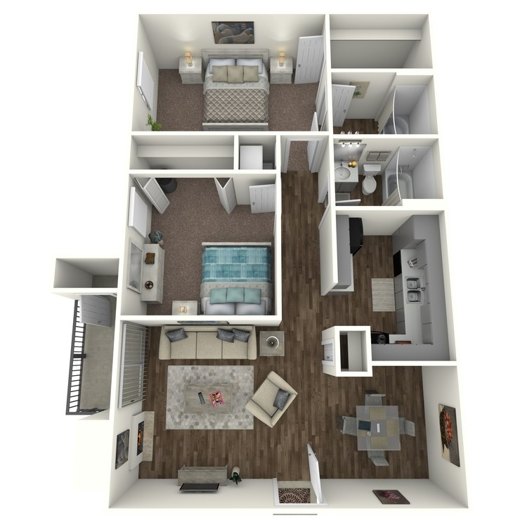 Floor plan image of 2 Bed 2 Bath A