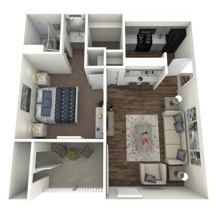 Floor plan image of 1 Bed 1 Bath A