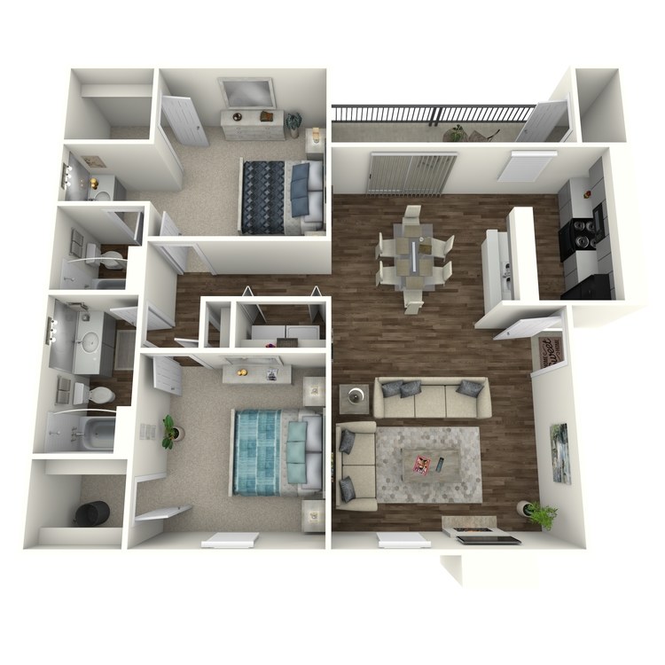 Floor plan image of 2 Bed 2 Bath B
