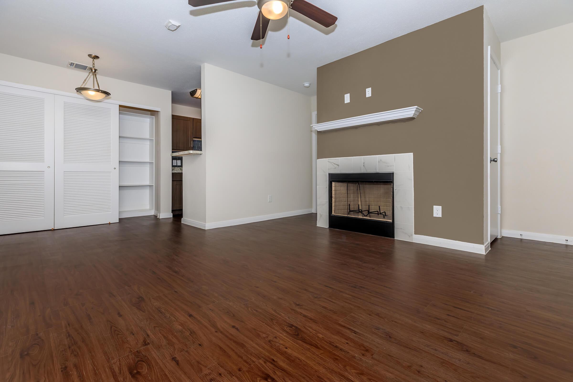 a room with a wood floor