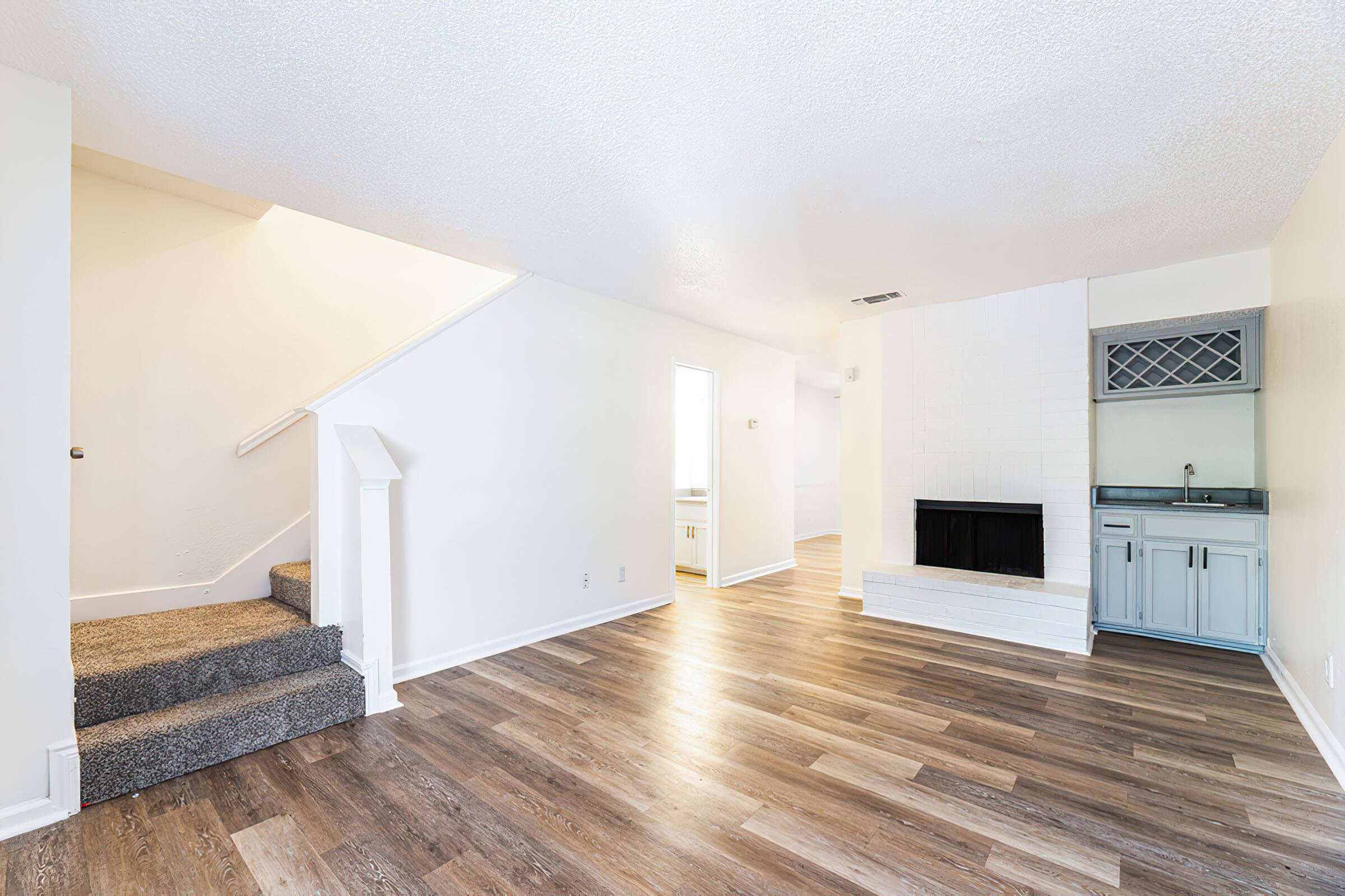 a room with a wood floor