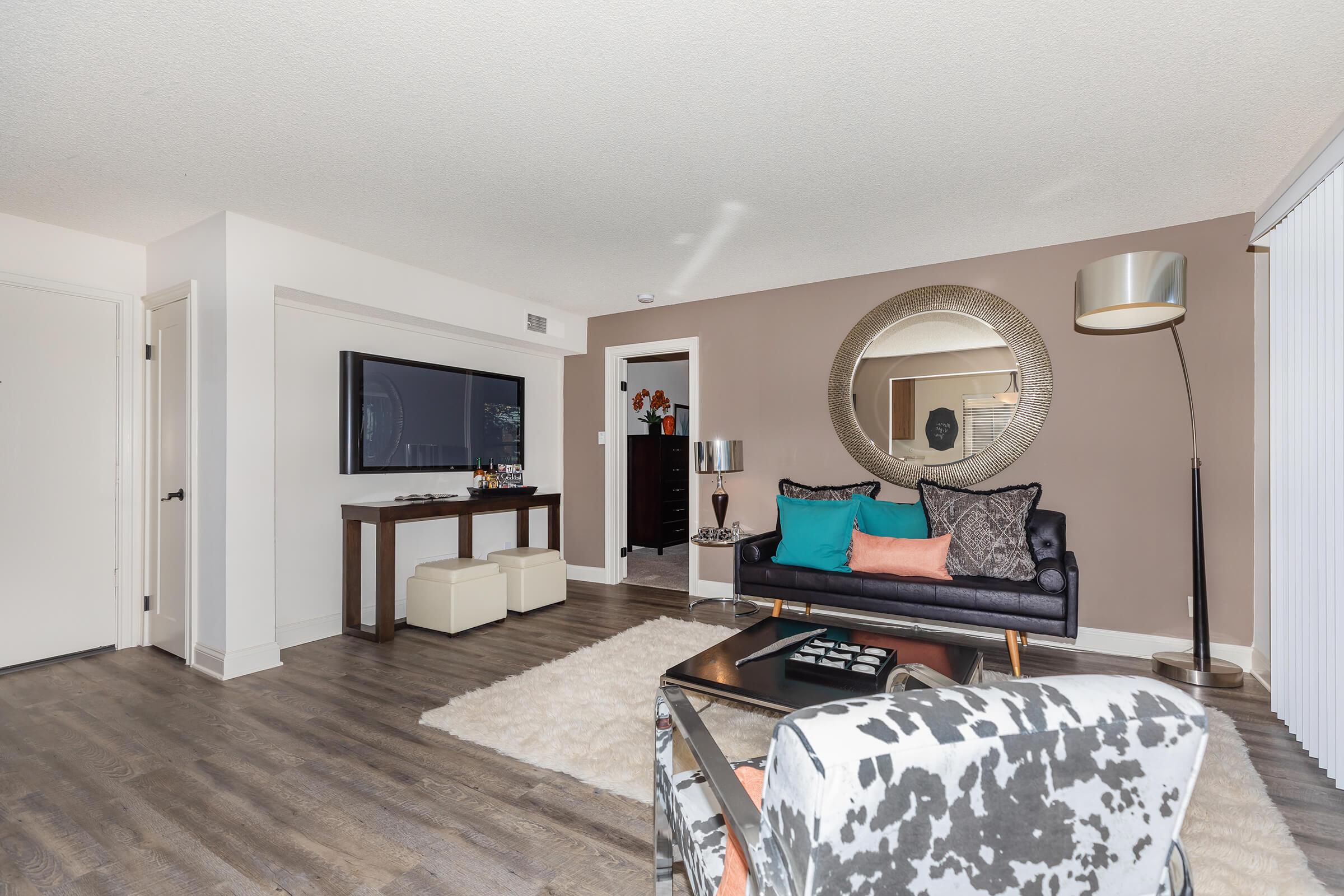 Living room filled with furniture